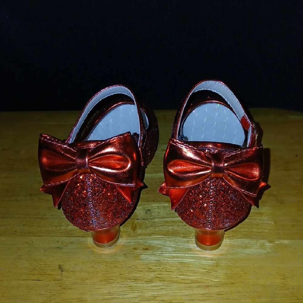 Dufannie Glittery Red Kids Shoes with Bow
